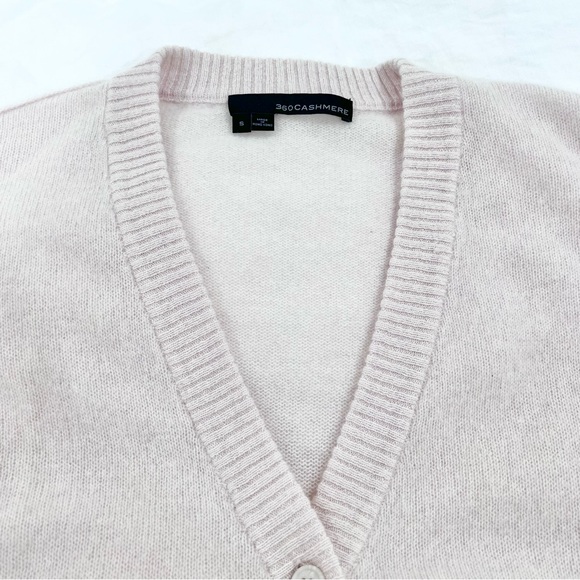 360 Cashmere Kristin Cashmere Cardigan Light Pink Small - Picture 7 of 13